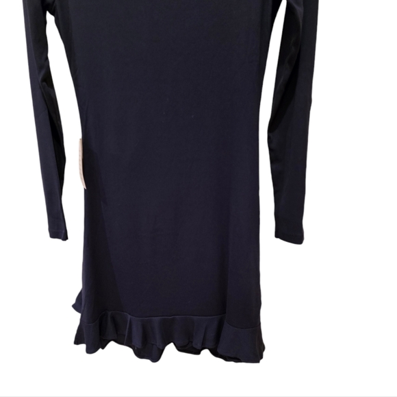 NWT Angel Maternity Long Sleeves Frilled End Bodycon Dress. Navy Blue. Size M - Picture 11 of 14